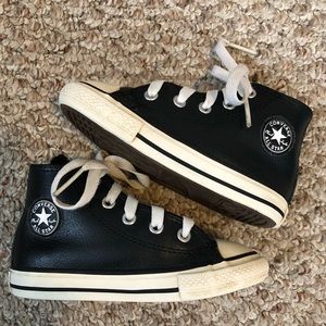 Leather (wool lined) Converse high tops for kids